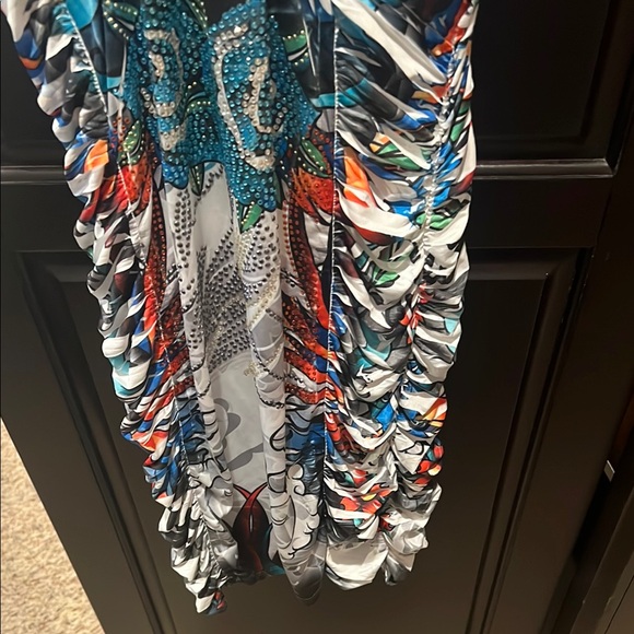 Colorful Ruched Dress - Picture 3 of 4